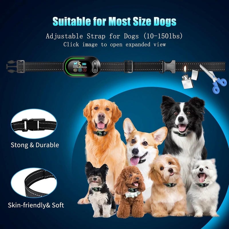 AKUVU Dog Bark Collar - Rechargeable Smart Barking Collar, Anti Bark Training Collar with Adjustable Sensitivity Beep Vibration Shock, Bark Shock Collar for Large Medium Small Dogs (Black) - Image 4